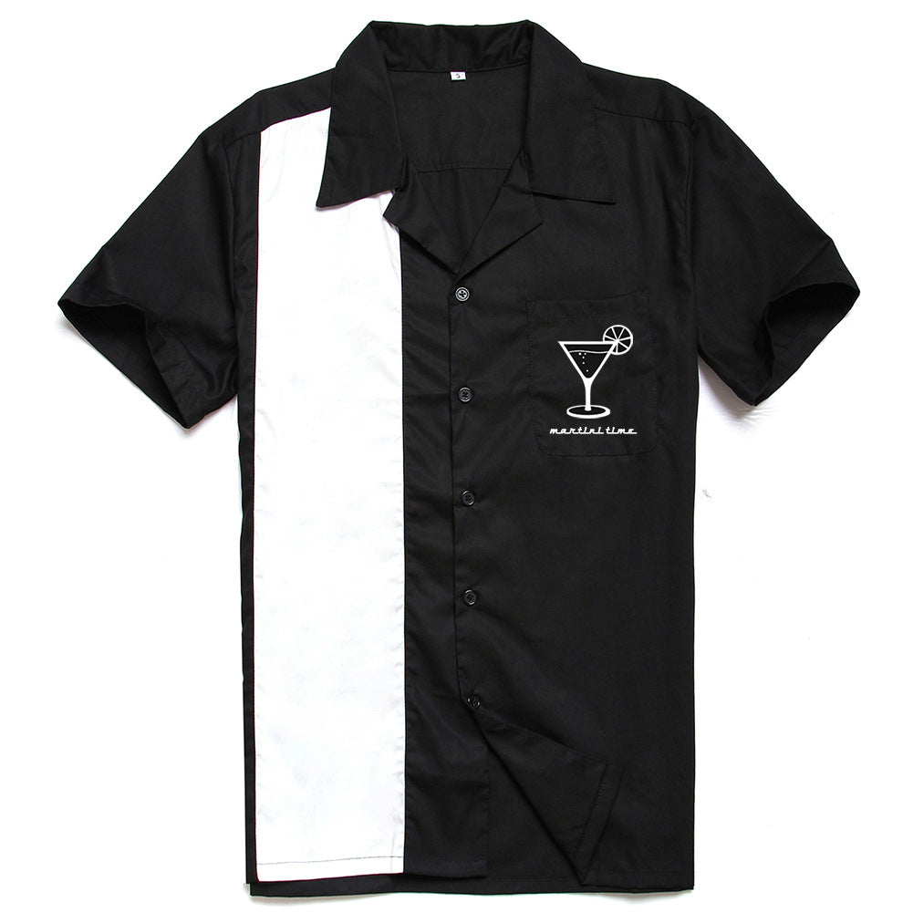 Casual cardigan cocktail Martini time short sleeved shirt