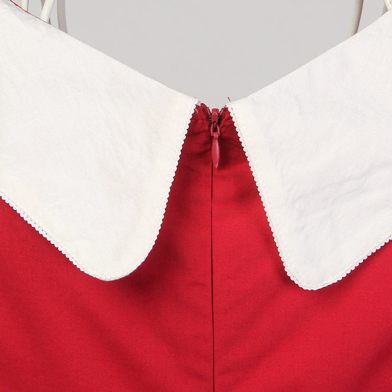 Quick Sale! Trendy Red Sleeveless Dress with Charming Peter Pan Colla
