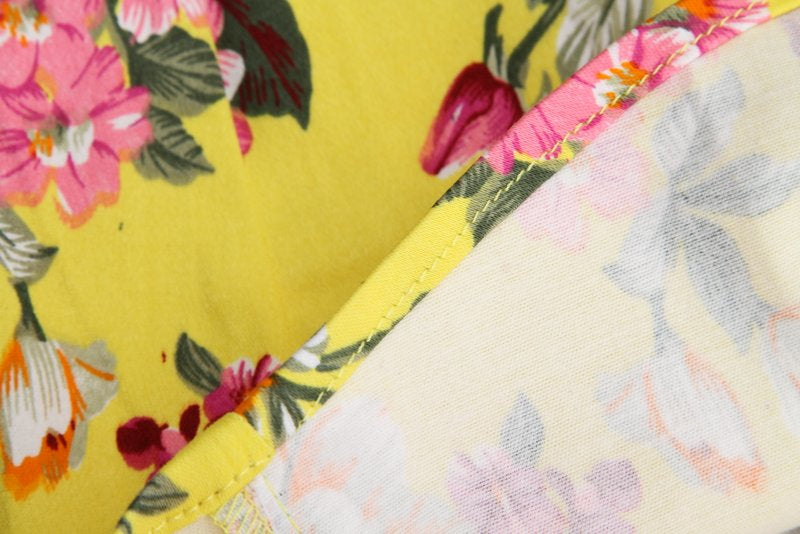 Bloom with Confidence! Adorable Sleeveless Dress in Cheerful Yellow and Romantic Florals