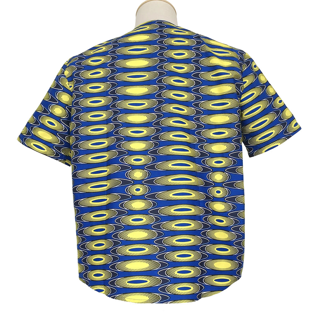 Traditional African Wax-Dyed Fabric Men's Shirt - Vibrant Ankara Wax Pattern Short Sleeve Casual Top