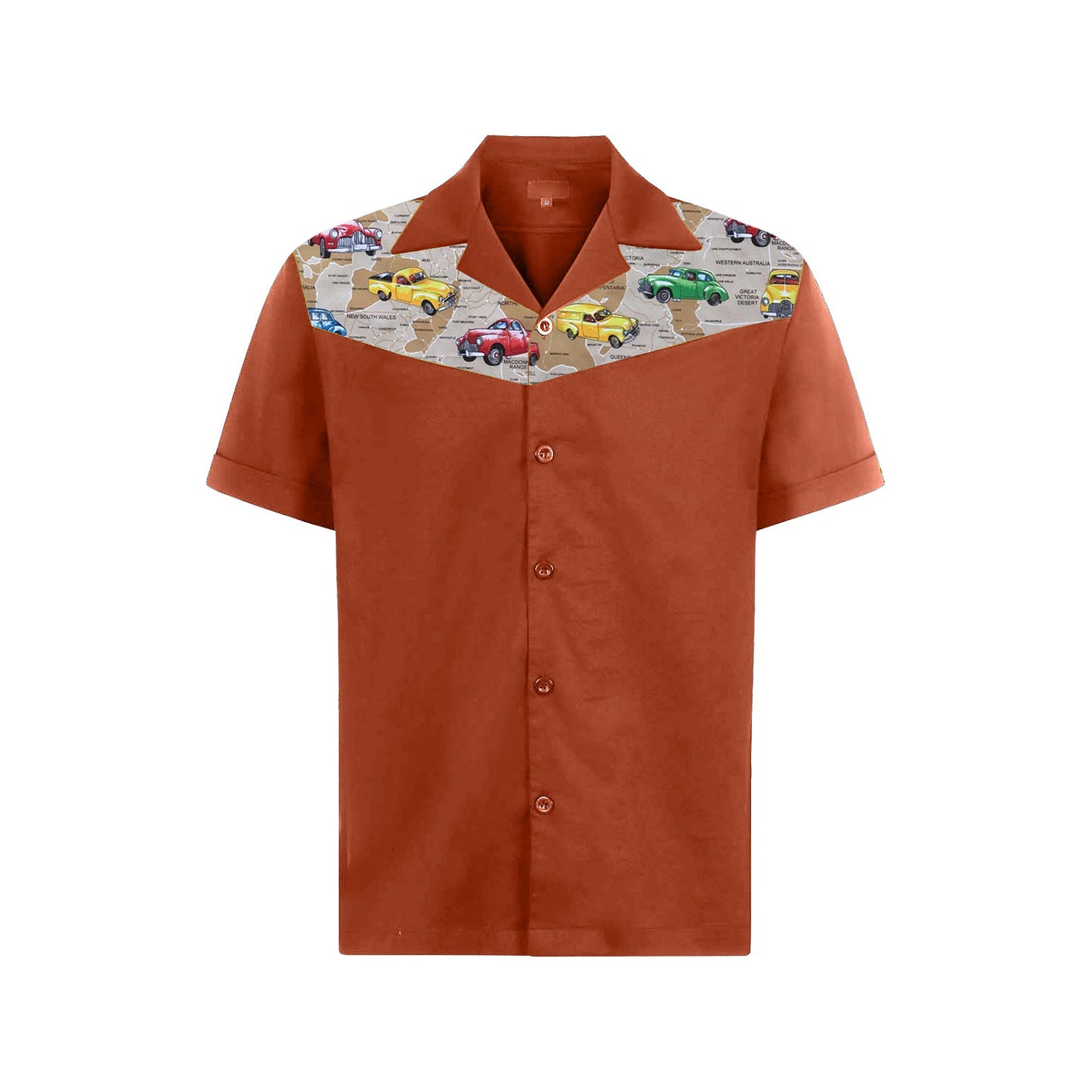 European and American men's new rock style personalized car party pocket cotton summer casual short sleeved shirt