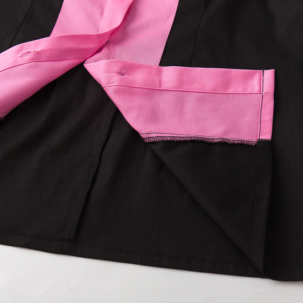 Trendy Black & Pink Short-Sleeved Shirt - Your Must-Have Professional Attire