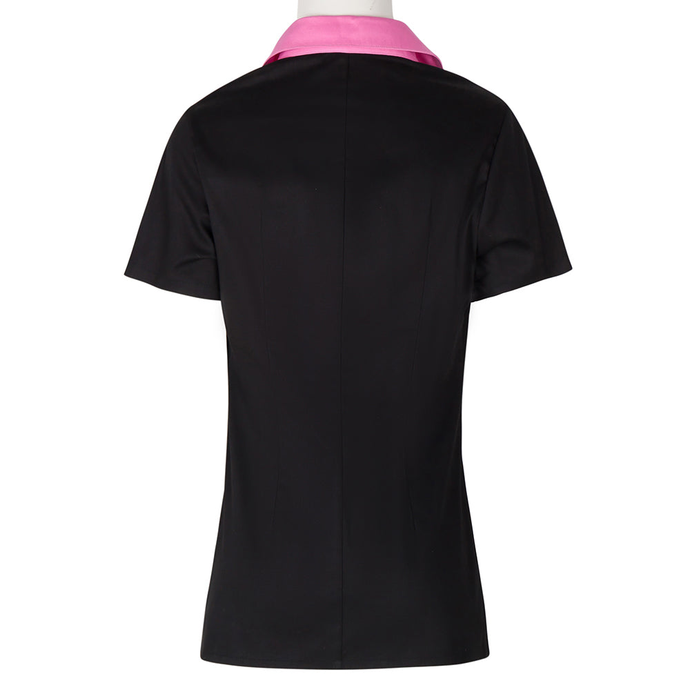 Trendy Black & Pink Short-Sleeved Shirt - Your Must-Have Professional Attire