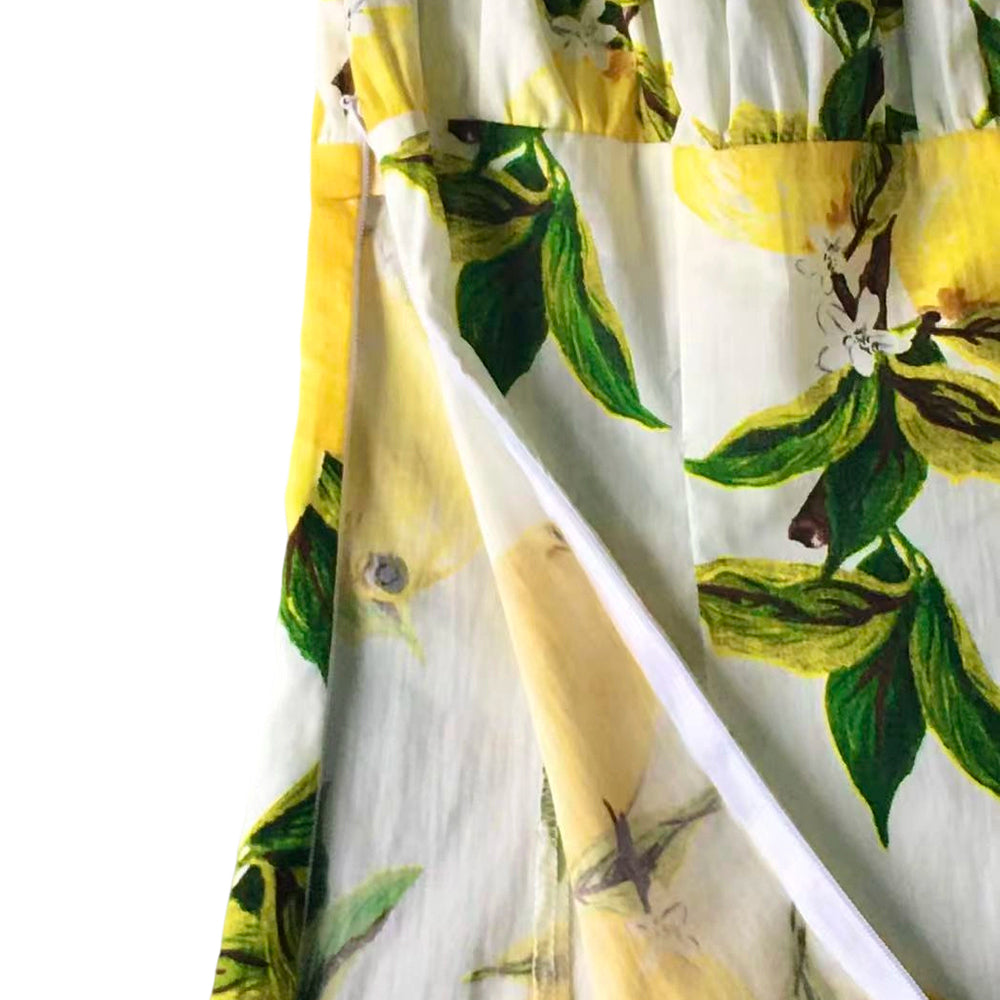 Lemon Print Off-Shoulder Summer Blouse | Retro Vacation Shirt for Women