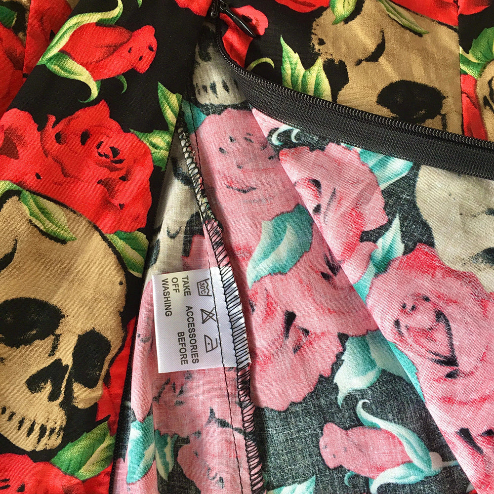 Women's Gothic Skull & Rose Off Shoulder Top, Vintage Punk Bardot Blouse, Retro Dark Academia Short Sleeve Crop Top for Casual/Party