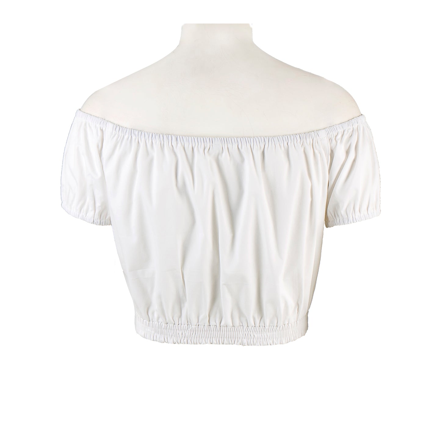 Sexy & Stylish! Off - the - Shoulder Cropped Short - Sleeve Top with Puffed Sleeves - Showcase Your Shoulder Line!