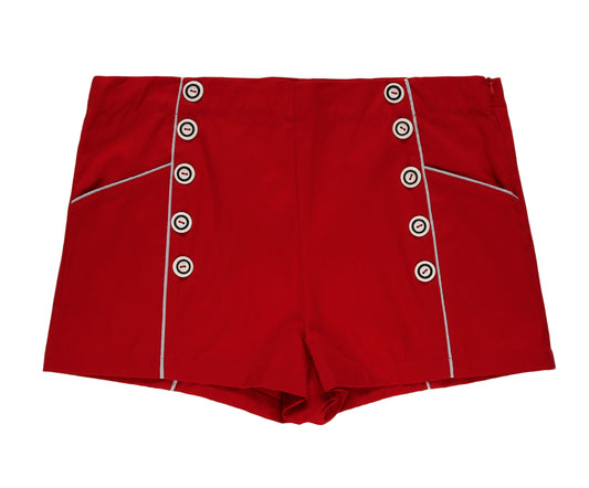 Wholesale Custom Clothing Manufacturer Dropship Rockabilly High Waist Red Shorts Cotton