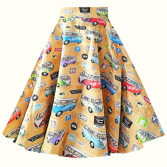 Swing Dancing Party Stage Full Circle Skirts Midi Length Cotton