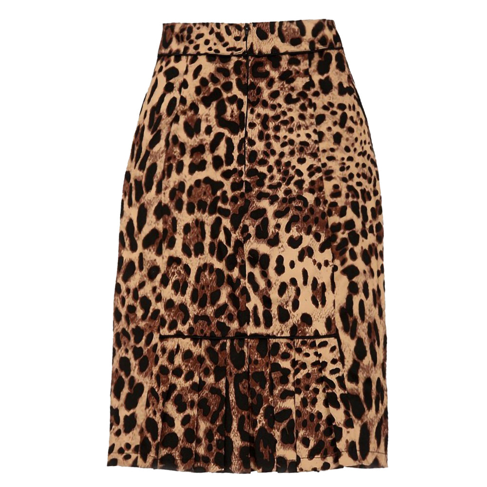 Vintage Leopard Print High Waisted Midi Skirt – Sexy Bodycon Office Pencil Skirt