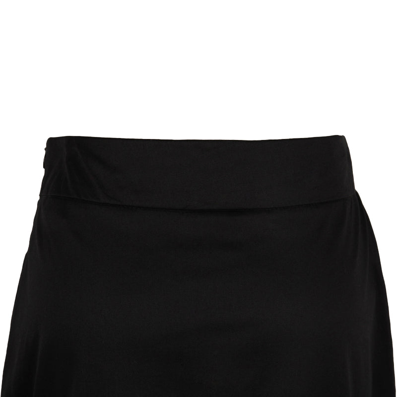 Black Lace Corset Midi Skirt | Gothic Steampunk Asymmetrical Lace Skirt for Women