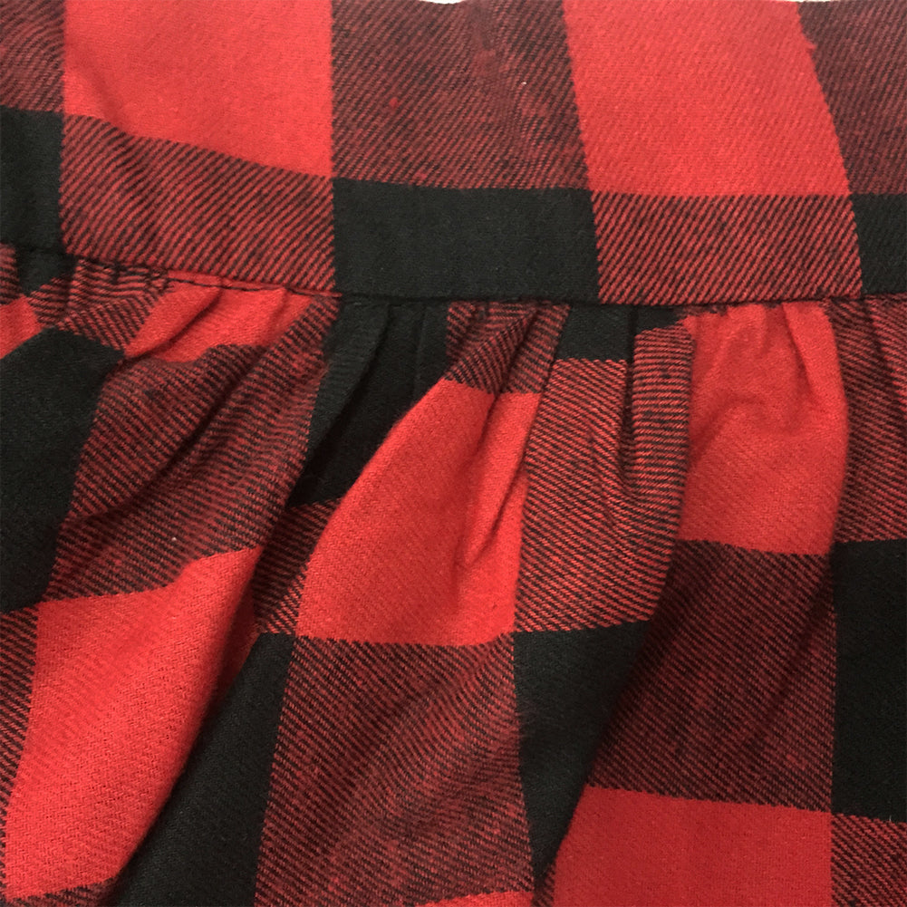 Vintage Plaid Flannel Midi Skirt for Women - Red & Black High - Waisted A - Line Swing Skirt, Versatile & Flattering