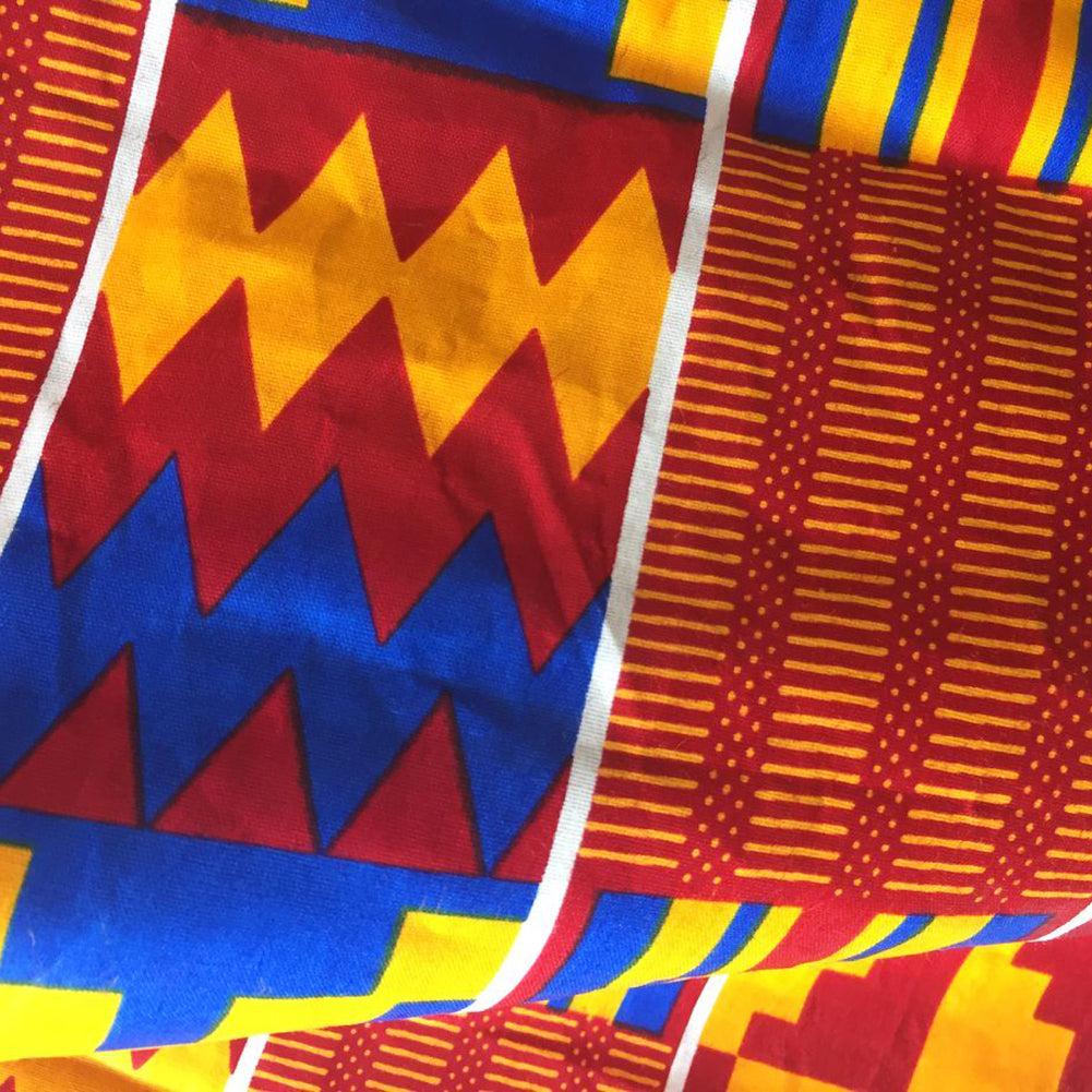 African Wax Print Maxi Skirt - Ethnic Kente Inspired Bohemian Long Skirt with Tie Waist