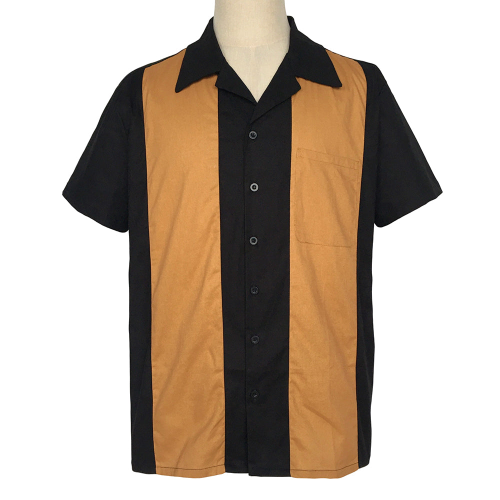 European and American casual men's short sleeved shirt cotton single breasted contrasting splicing