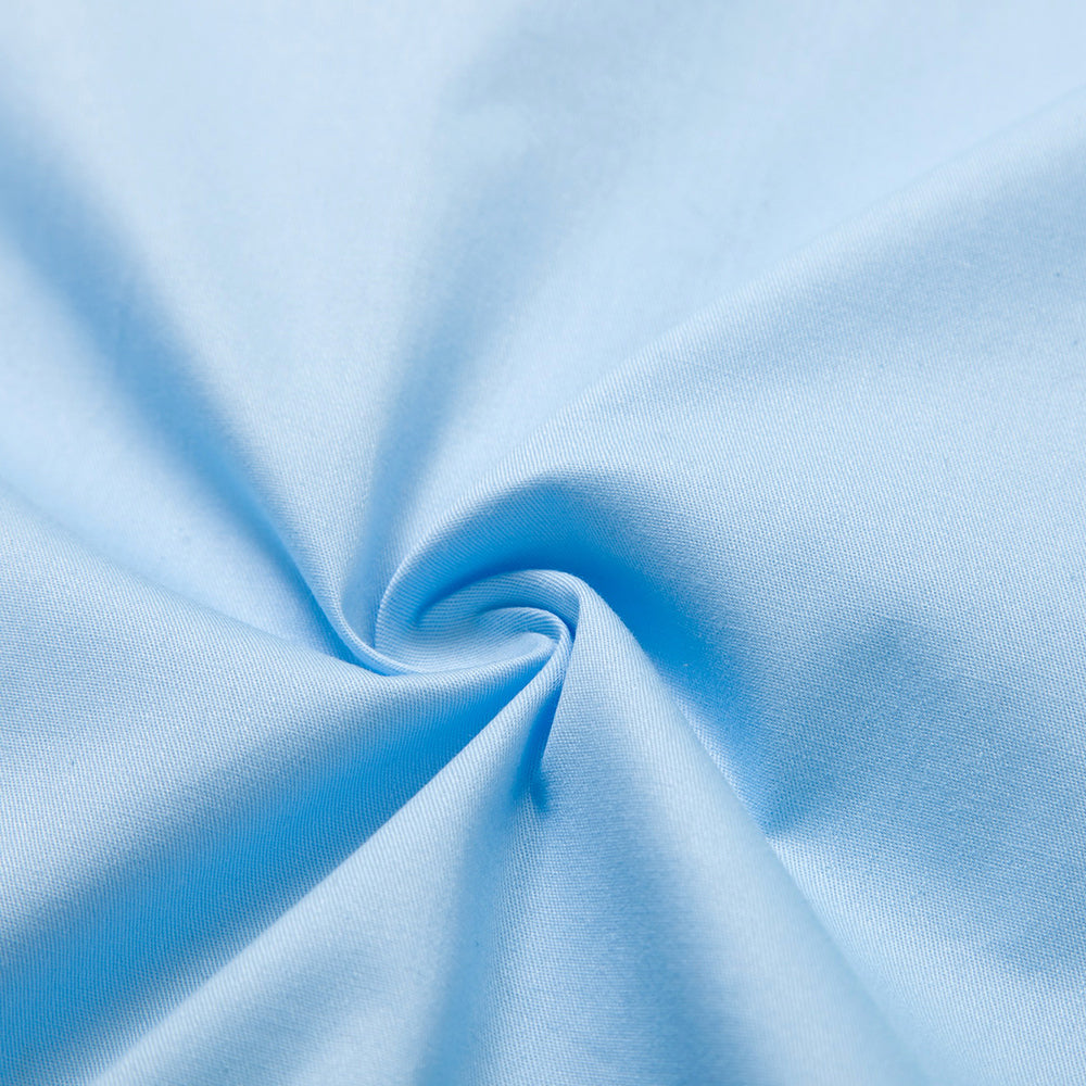 Vintage 1950s Men's Short-Sleeve Shirt - Light Blue with White Stripe, Casual Cuban Collar Top