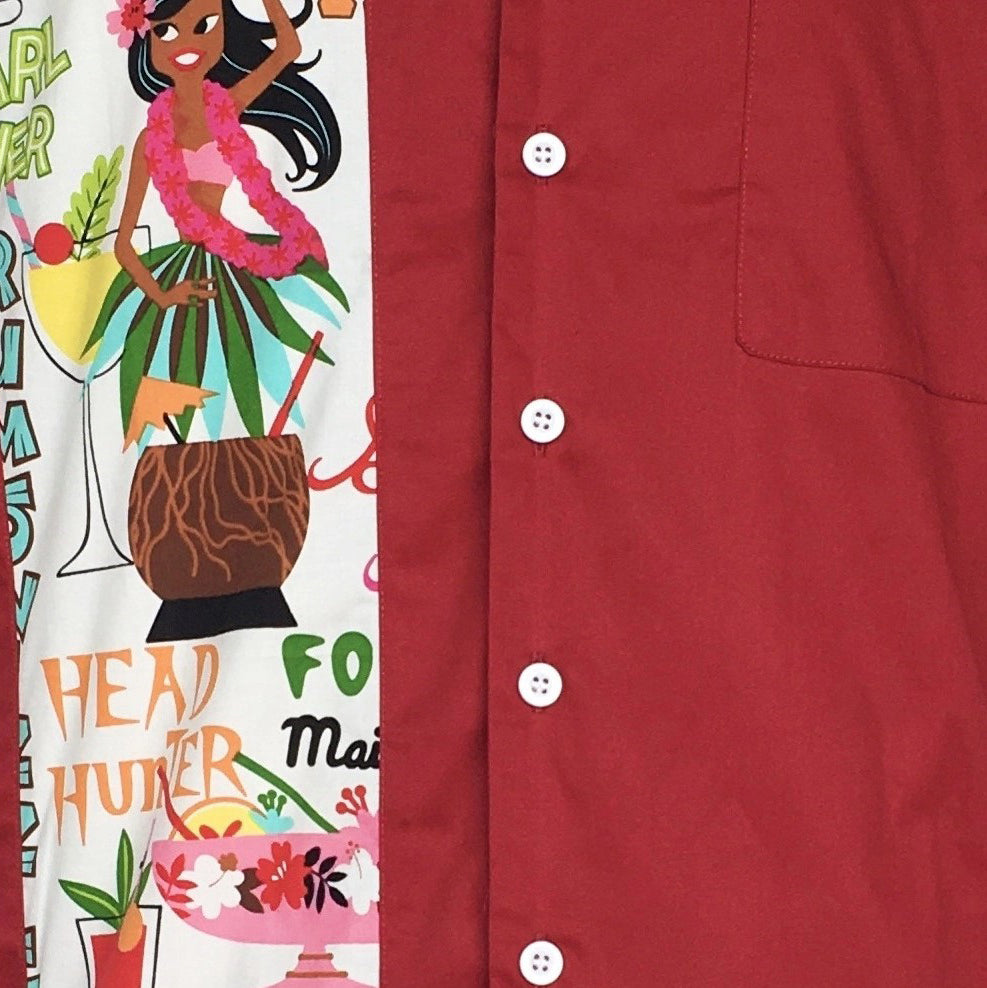 Rockabilly Style Men's Short Sleeve Shirt - Hawaiian Cocktail Print