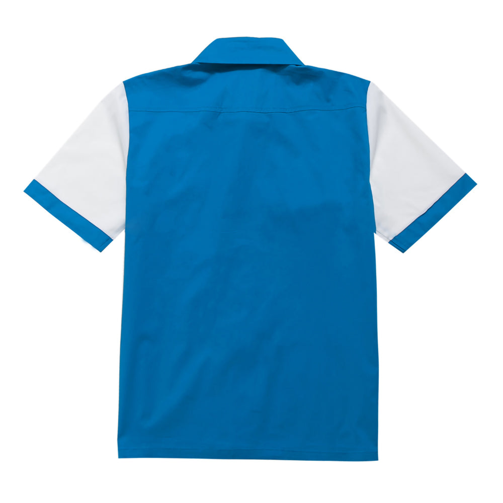 Men's Black & White Color Block Bowling Shirt – Retro 50s Short Sleeve Button Down