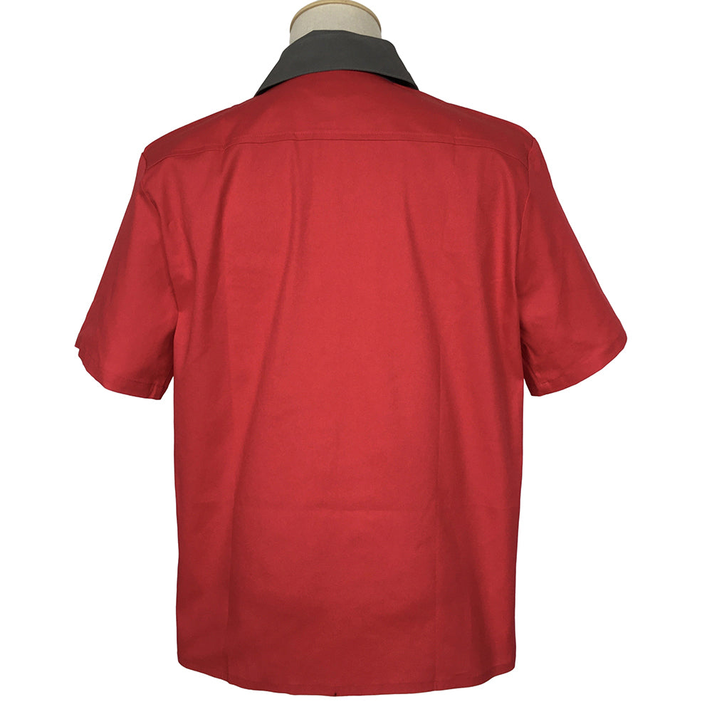 Men's Vintage Black Yellow Striped Short Sleeve Shirt Women's Retro Button Down Casual Bowling Shirt Custom Wholesale