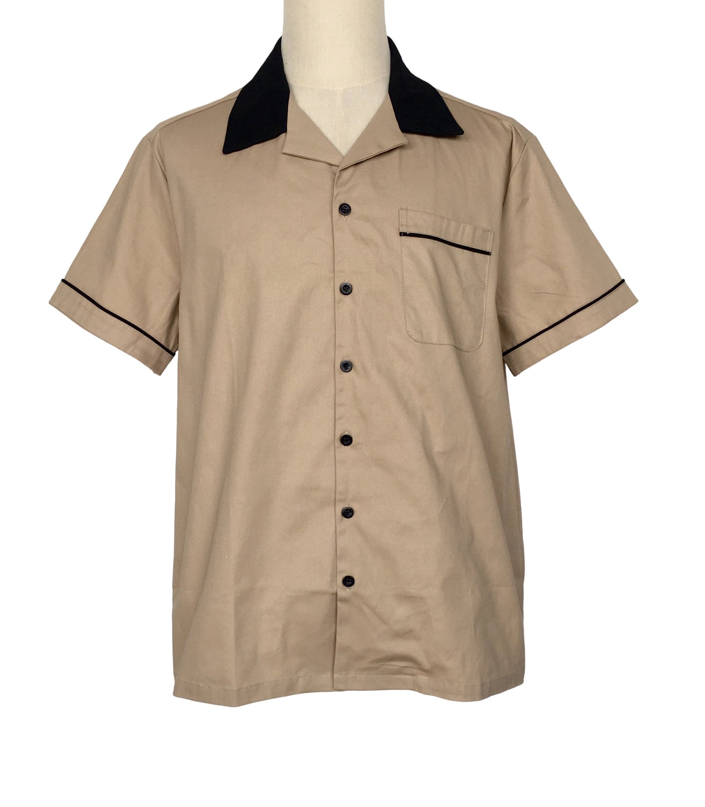 Retro Party Stage Work Shirt for Men - Short Sleeve Cotton Vintage Fashion Casual Top