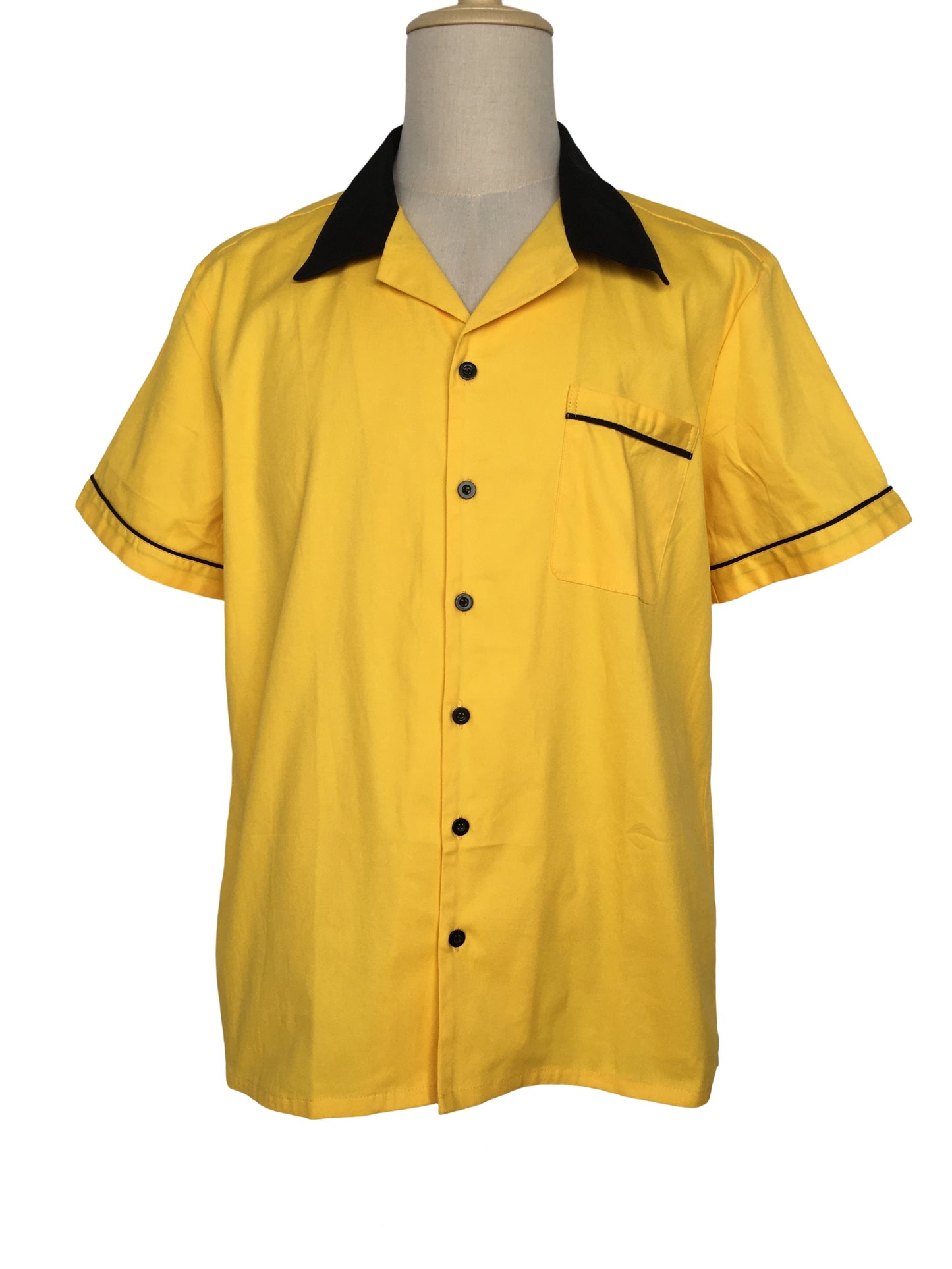 Retro Party Stage Work Shirt for Men - Short Sleeve Cotton Vintage Fashion Casual Top