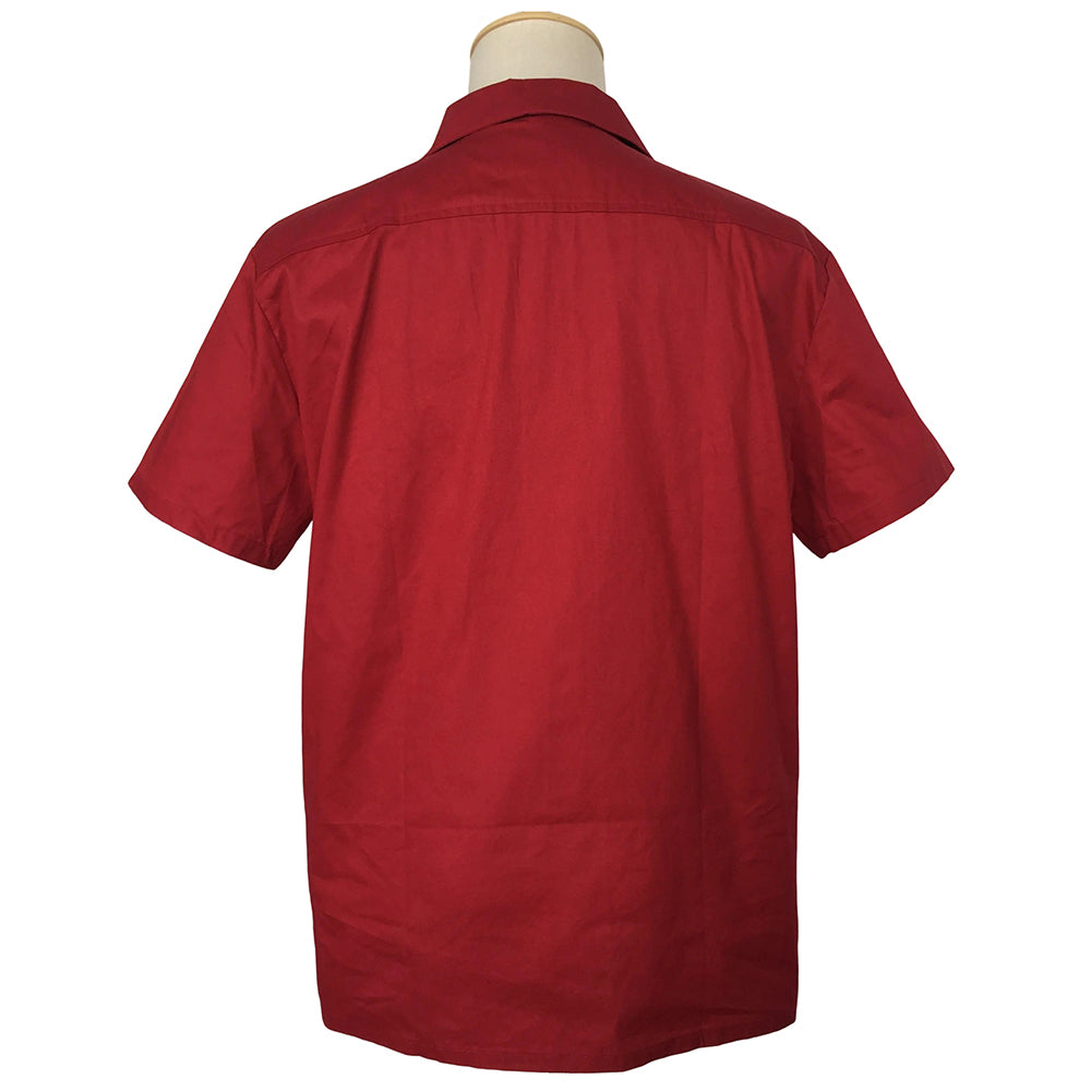 European and American country rock men's color blocked shirt chestnut short sleeved men's lapel top