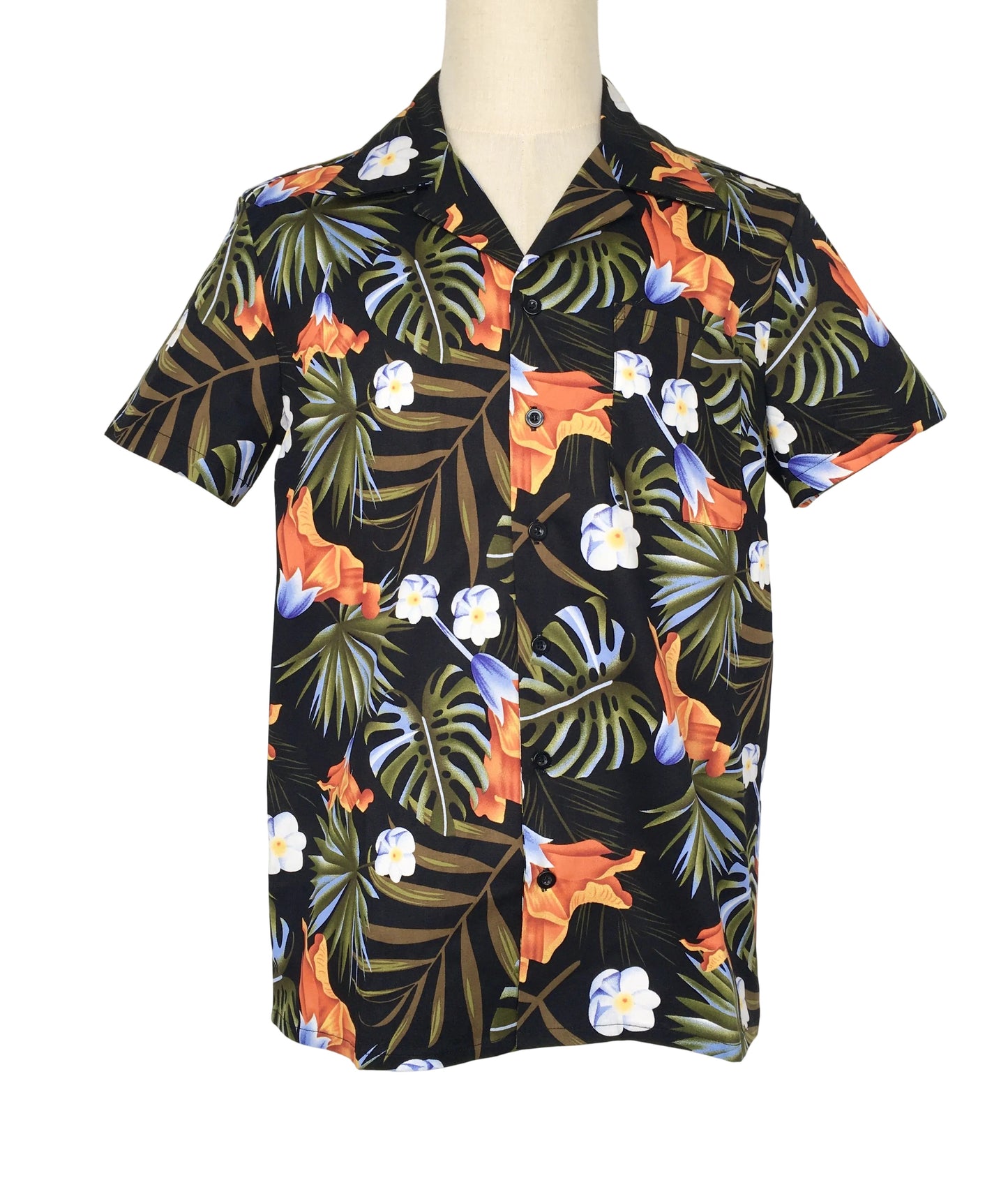 Men's Hawaiian Short Sleeve Shirt Tropical Palm Leaf Floral Print Button Down Vacation Beach Casual Top
