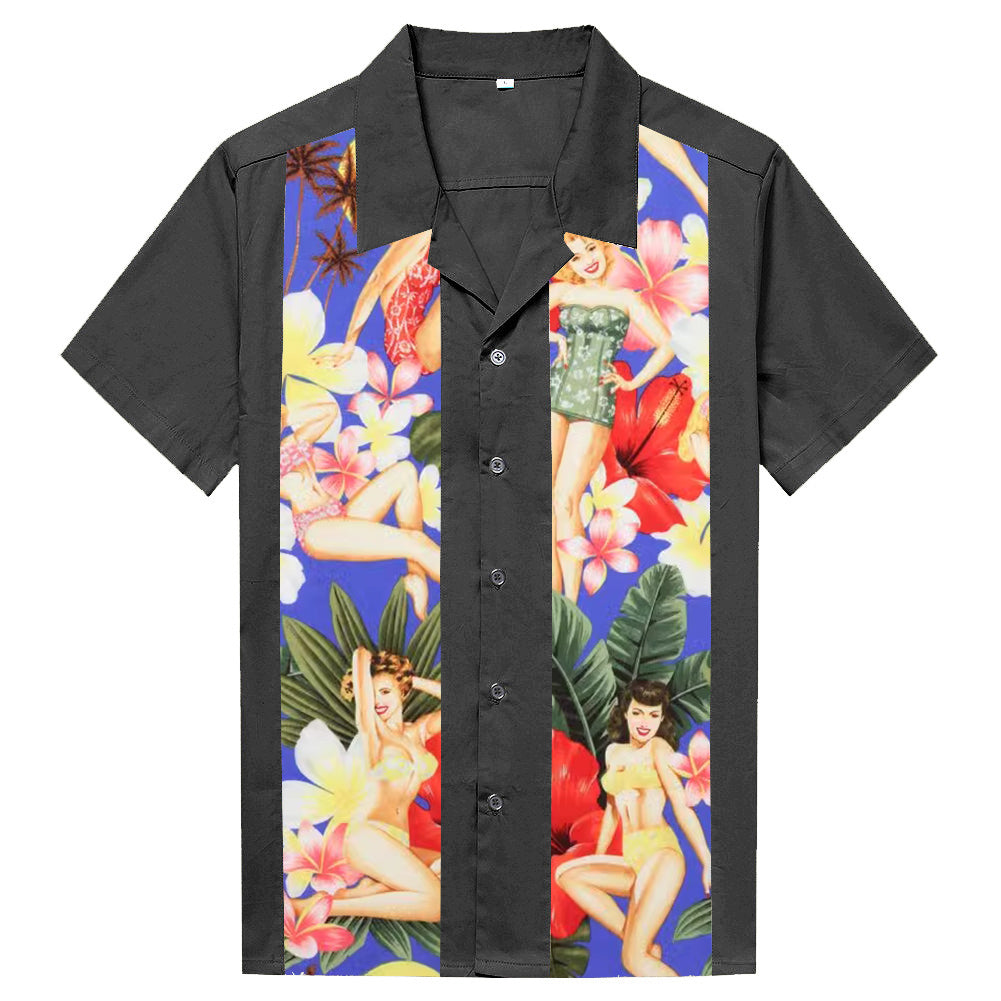 Custom Clothing Manufacturing Wholesale Hawaiian Vintage Style Bowling Shirts