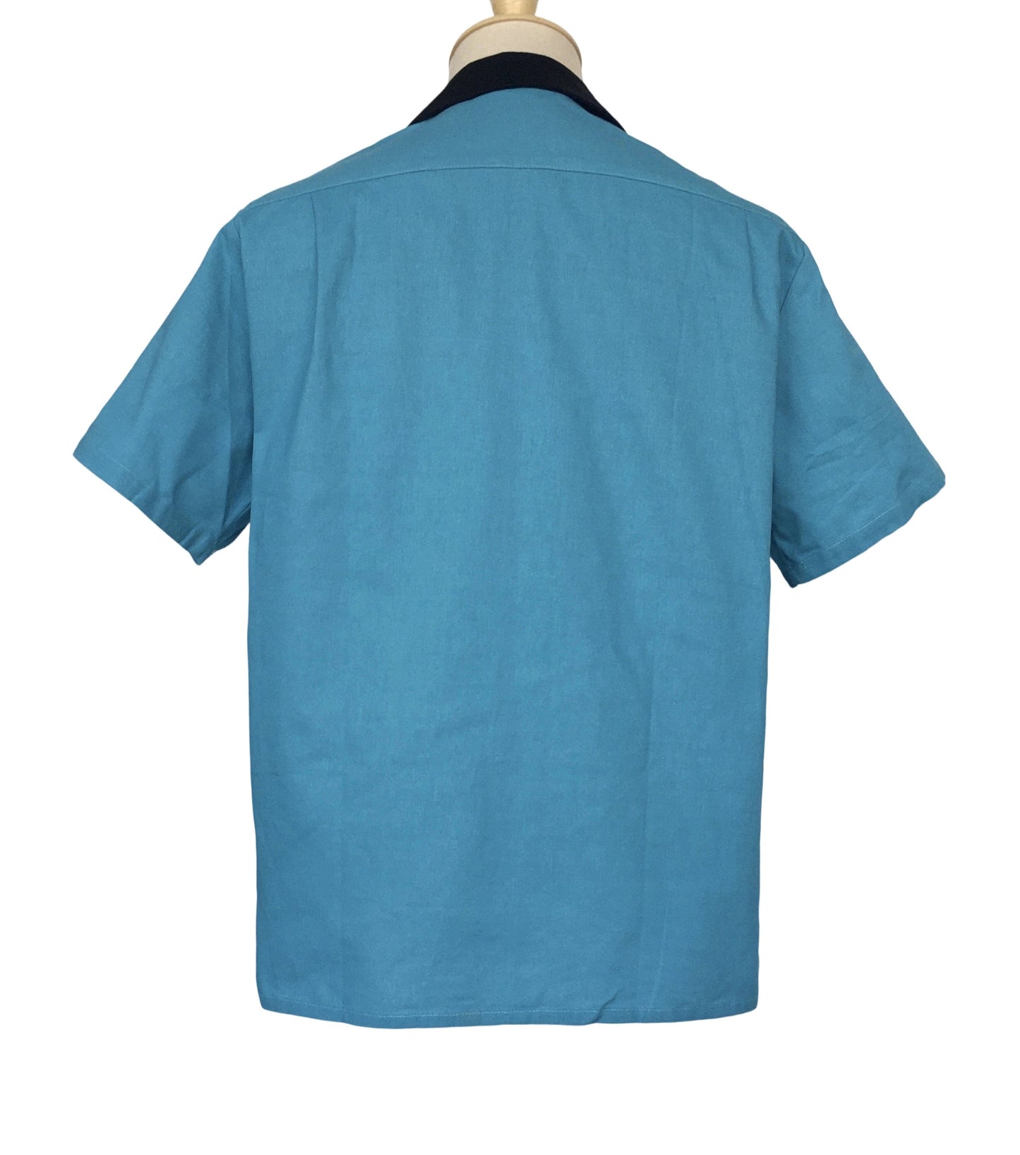 Men's Cuban Collar Shirt Light Blue Striped Cotton Oversized Top Wholesale Bulk Pricing