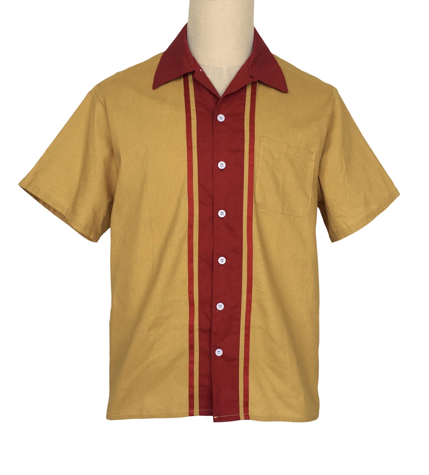 Men's Cuban Collar Short Sleeve Shirt Beige Burgundy Striped Color Block Vintage Relaxed Fit Breathable Cotton Oversized Casual Retro Shirt Wholesale Bulk Order