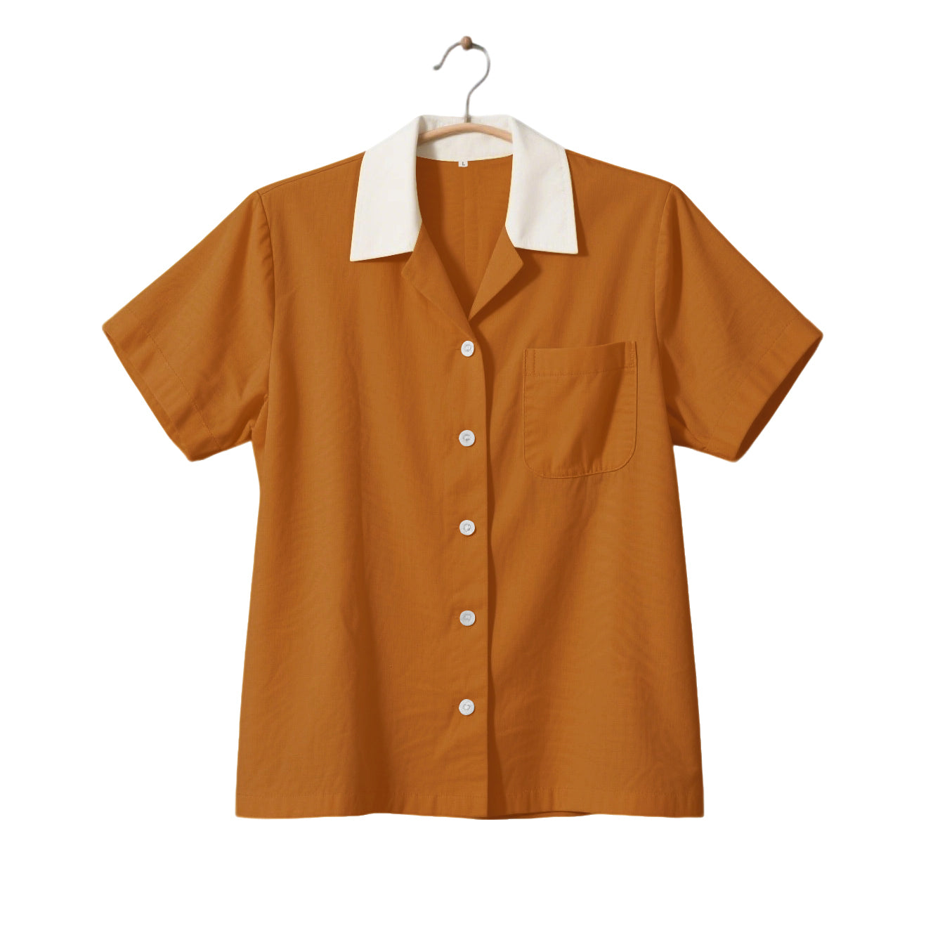 Retro Office Wear, Short Sleeve Contrast Collar, Cotton Spandex Blouse, Business Casual Tops, Plus Size Vintage Blouse