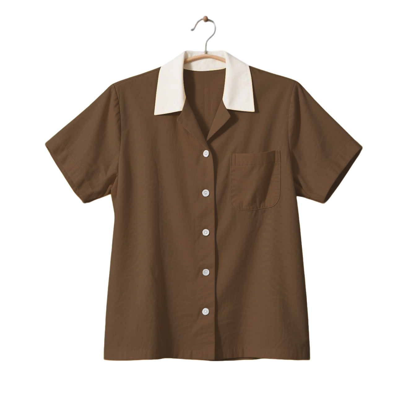 Retro Office Wear, Short Sleeve Contrast Collar, Cotton Spandex Blouse, Business Casual Tops, Plus Size Vintage Blouse