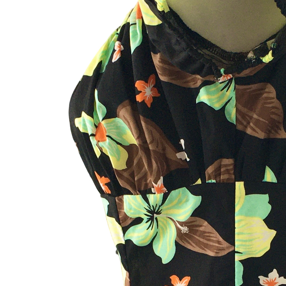 Women Off Shoulder Blouse, Vintage Hibiscus Floral Puff Short Sleeve Top, Summer Slim Fit Peplum Casual Party Shirt for Ladies