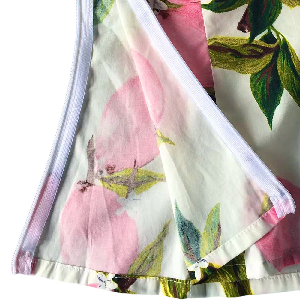 Women's Off Shoulder Lemon Print Blouse, Summer Casual Ruffle Sleeve Crop Top for Vacation