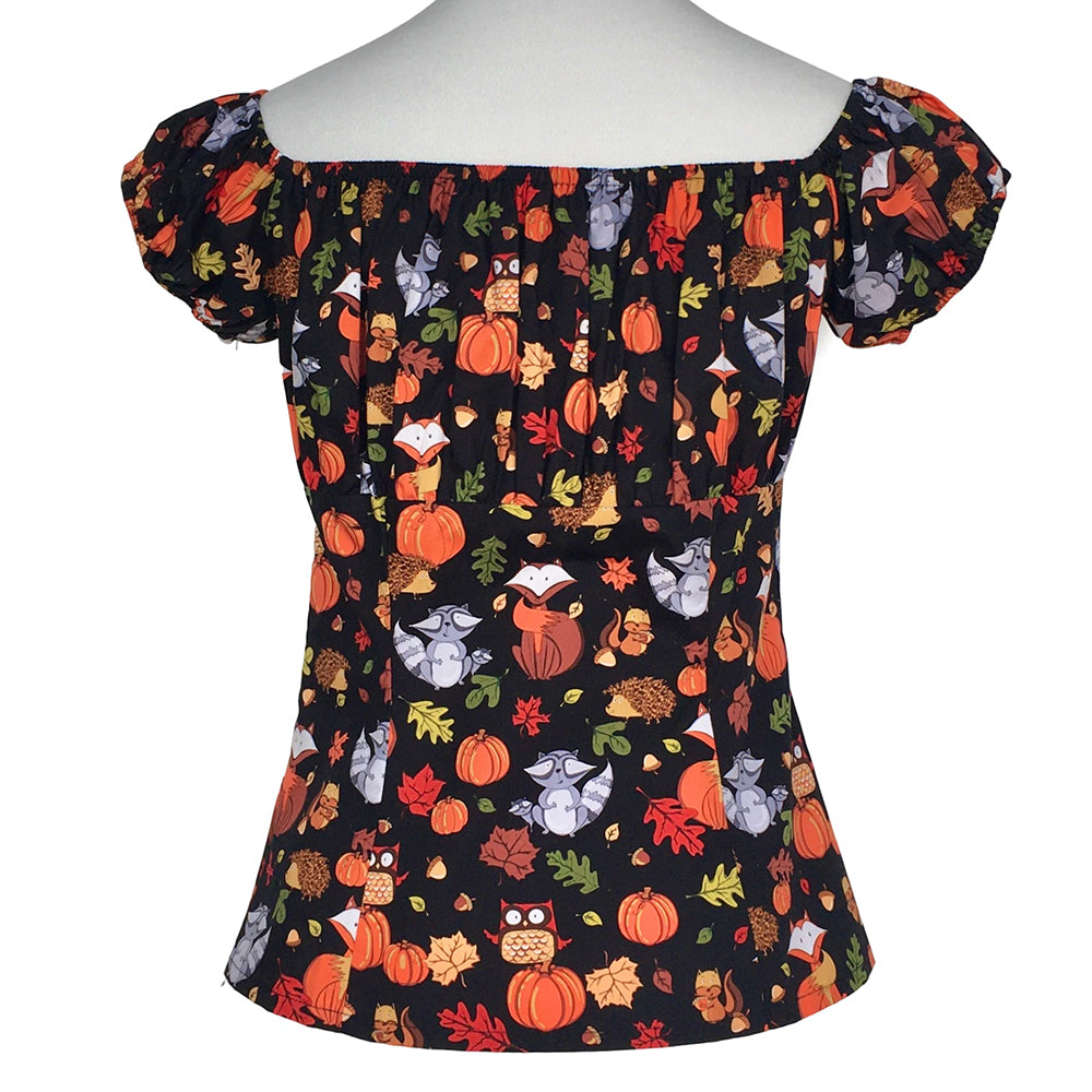 Off - Shoulder Top with Autumn Animal Prints - Multiple Patterns Available