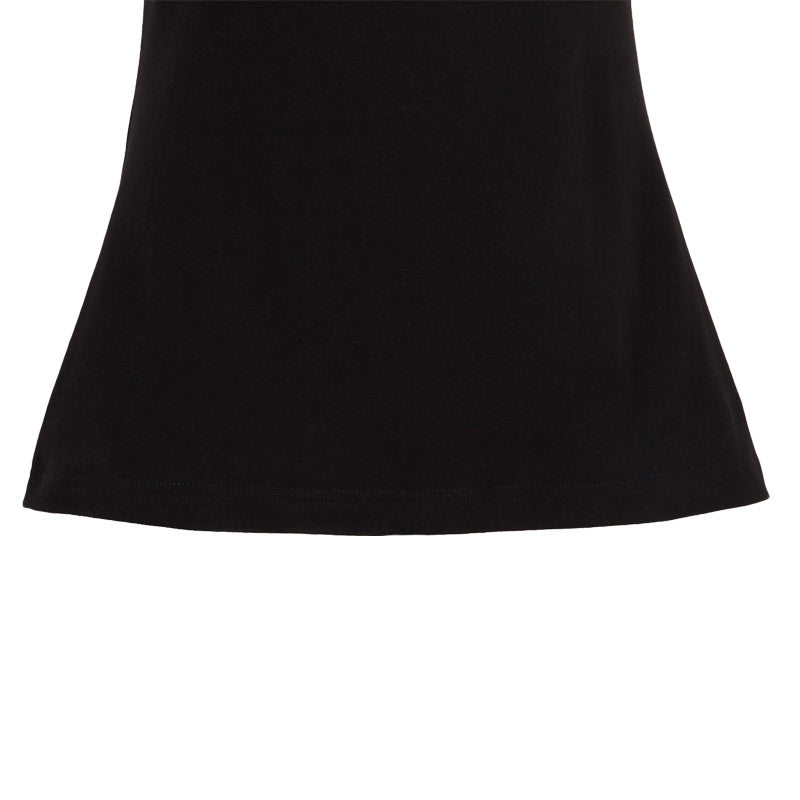 Women Black Sweetheart Neck Notched Shoulder Puff Short Sleeve Fitted Retro Tee