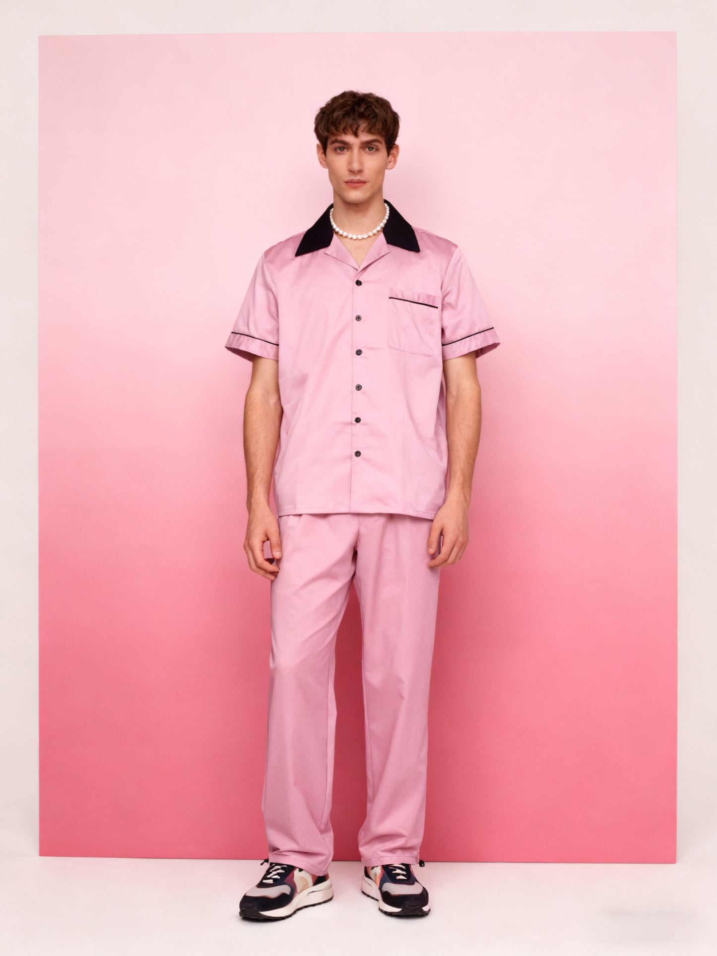 Retro Party Stage Work Shirt for Men - Short Sleeve Cotton Vintage Fashion Casual Top